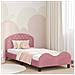 Struttura letto bambini con testata Rosa 90 x 200 cm Velluto - Foto miniatura 2