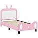 Struttura letto bambini con testata Rosa 80 x 160 cm PU - Foto miniatura 4
