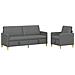 Set di Divani con Storage 2 pcs Grigio Scuro Poliestere - Foto miniatura 1
