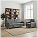 Set di Divani con Storage 2 pcs Grigio Scuro Poliestere - Foto miniatura 2