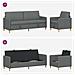 Set di Divani con Storage 2 pcs Grigio Scuro Poliestere - Foto miniatura 4