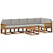 Set di divani da esterno 7 pcs Naturale e Grigio Chiaro - Foto miniatura 1