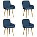Sedie da pranzo 4 pcs Tessuto Blu 56,5 x 50 x 87,5 cm - Foto miniatura 1