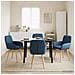 Sedie da pranzo 4 pcs Tessuto Blu 56,5 x 50 x 87,5 cm - Foto miniatura 2