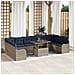 Set Divano da Giardino 11 pz Grigio Poly Rattan - Foto miniatura 3