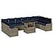 Set Divano da Giardino 11 pz Grigio Poly Rattan - Foto miniatura 1