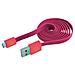 ICOC MUSB-FLP - Cavo Flat USB AM a Micro USB M 1m A Rosa / Corallo - Foto miniatura 1