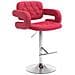 Sgabello Design Dublin In Tessuto - Sgabello Bar Girevole E Regolabile In Altezza 65-85 CM - Sgabello Alto Con Schienale E Braccioli Rosso - Foto miniatura 1