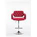 Sgabello Design Dublin In Tessuto - Sgabello Bar Girevole E Regolabile In Altezza 65-85 CM - Sgabello Alto Con Schienale E Braccioli Rosso - Foto miniatura 2