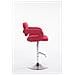 Sgabello Design Dublin In Tessuto - Sgabello Bar Girevole E Regolabile In Altezza 65-85 CM - Sgabello Alto Con Schienale E Braccioli Rosso - Foto miniatura 3