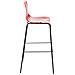 Sgabello Bar Hoover in Polipropilene I Sgabello Alto Design 4 Gambe in Metallo | Sedia Sgabello Impilabile con Schienale I Sgabello Bancone H 76 CM Rosso Base Nero - Foto miniatura 3