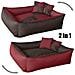 Max Quattro 2in1 Marrone / rosso Xl, 100x85 Cm, Letto Per Cane Cuscino, Divano, Cestino Per Cane - Foto miniatura 2