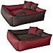 Max Quattro 2in1 Marrone / rosso Xl, 100x85 Cm, Letto Per Cane Cuscino, Divano, Cestino Per Cane - Foto miniatura 1