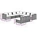 Set Salotto Da Giardino 9 Pz Con Cuscini In Polyrattan Grigio - Foto miniatura 3