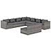 Set Salotto Da Giardino 9 Pz Con Cuscini In Polyrattan Grigio - Foto miniatura 1