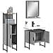 Set Mobili Da Bagno 3 Pz Grigio Sonoma In Legno Multistrato - Foto miniatura 3