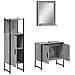 Set Mobili Da Bagno 3 Pz Grigio Sonoma In Legno Multistrato - Foto miniatura 4