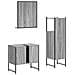 Set Mobili Da Bagno 3 Pz Grigio Sonoma In Legno Multistrato - Foto miniatura 7