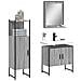 Set Mobili Da Bagno 3 Pz Grigio Sonoma In Legno Multistrato - Foto miniatura 8