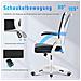 Sedia Ufficio Con Ruote Girevoli - Braccioli Regolabili Altezza Regolabile E Schienale Inclinabile - Bianco - Foto miniatura 5