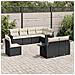 Set Divani Da Giardino Con Cuscini 8 Pz Nero In Polyrattan - Foto miniatura 2