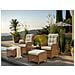 Set Salotto Da Giardino Con Tavolo E Pouf 2 Posti Ponza Marrone - Foto miniatura 1
