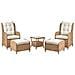 Set Salotto Da Giardino Con Tavolo E Pouf 2 Posti Ponza Marrone - Foto miniatura 2