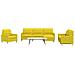 Set di Divani 4 pz con Poggiapiedi Giallo Chiaro in Tessuto - Foto miniatura 2