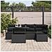 Set di Divani da Giardino  a 6 Pezzi con Cuscini Rattan Nero, Divano da Giardino a 2 Posti  con Magazzino e Cuscini Rattan Nero - Foto miniatura 3