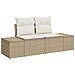 Set Divano da Giardino  9 Pezzi con Cuscini Beige Polyrattan Acacia, Divano da Giardino  2 Posti con Cuscini Beige Polyrattan, Set di Pranzo da Giardino  3 Pezzi con Cuscini Beige Polyrattan Acacia - Foto miniatura 4