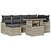 Set Divano da Giardino 7 Pezzi con Cuscini Grigio Chiaro in Rattan Poliestere, Divano da Giardino 2 Posti con Cuscini Grigio Chiaro in Rattan Poliestere - Foto miniatura 1