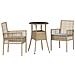 Set da Pranzo da Giardino 3 Pezzi Rattan Poliestere Beige - Foto miniatura 1