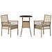 Set da Pranzo da Giardino 3 Pezzi Rattan Poliestere Beige - Foto miniatura 7