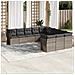 Set Divani da Giardino 11 pz con Cuscini in Polyrattan Grigio - Foto miniatura 2