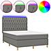 Letto a Molle Materasso e LED Grigio Scuro 140x190cm in Tessuto - Foto miniatura 1