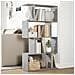 Libreria Divisorio 4 Ripiani Grigio 70x24x129 cm Truciolato - Foto miniatura 4