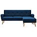 Divano A L Con Rivestimento In Tessuto 186x136x79 Cm Blu - Foto miniatura 2