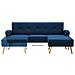 Divano A L Con Rivestimento In Tessuto 186x136x79 Cm Blu - Foto miniatura 5