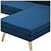 Divano A L Con Rivestimento In Tessuto 186x136x79 Cm Blu - Foto miniatura 7