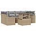 Set Divano da Giardino 7 pcs Beige 100 x 55 x 73 cm Poly Rattan - Foto miniatura 1