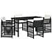 Set da Pranzo per Giardino 5 pcs Nero polyrattan - Foto miniatura 1