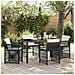 Set da Pranzo per Giardino 5 pcs Nero polyrattan - Foto miniatura 2
