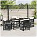 Set da Pranzo per Giardino 5 pcs Nero polyrattan - Foto miniatura 4