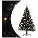 Albero di Natale artificiale con luci integrate Nero 150 cm PVC - Foto miniatura 1