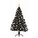 Albero di Natale artificiale con luci integrate Nero 150 cm PVC - Foto miniatura 3
