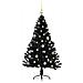 Albero di Natale artificiale con luci integrate Nero 150 cm PVC - Foto miniatura 4