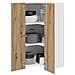 Armadio pensile Riga Rovere Artigiano e Bianco 57 x 57 x 100 cm - Foto miniatura 3