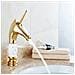 Rubinetto per lavabo da bagno, Blackswan, tipo M271 Unicorn, modello oro /bianco medio, misura 27,2 cm - Foto miniatura 2