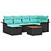 Set Divano da Giardino con cuscino 7 pcs Nero Poly Rattan - Foto miniatura 1