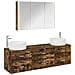 Set di mobili per il bagno 4 pcs Rovere Fumo - Foto miniatura 1